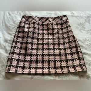 Vintage Pink Brown Tweed Wool Blend Mini Skirt 10 Elle Woods Academia Preppy